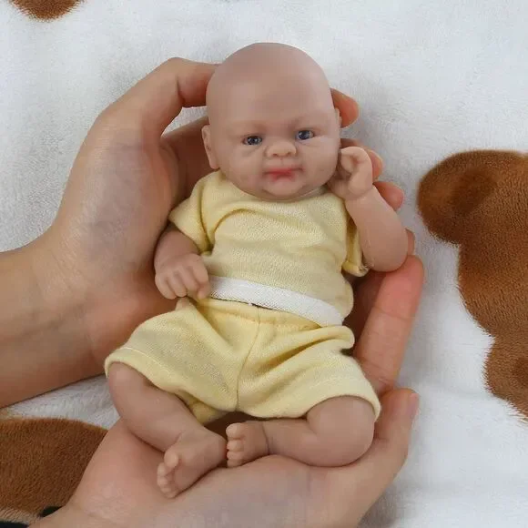 Ivita 7" Micro Preemie Full Body Silicone Baby Dolls Lifelike Mini Reborn Doll